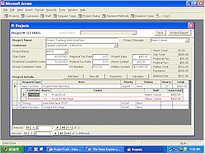 ms access project management database elim project tracking database